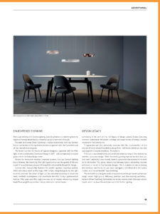 Occhio Lighting article in Identity Magazine, Featuring Mito Sospeso - lighting models from Occhio