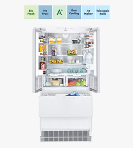 product photo of freestanding fridge by liebherr with features thumbnails