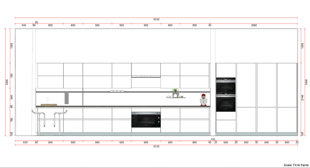 Digital Kitchen Elevation - Goettling Interiors