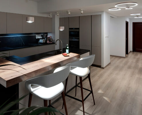 NS The Greens Apartment Kitchen, Lighting & flooring Project by Goettling Interiors - Part 1