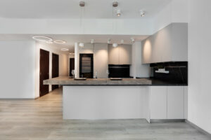 NS The Greens Apartment Kitchen, Lighting & flooring Project by Goettling Interiors