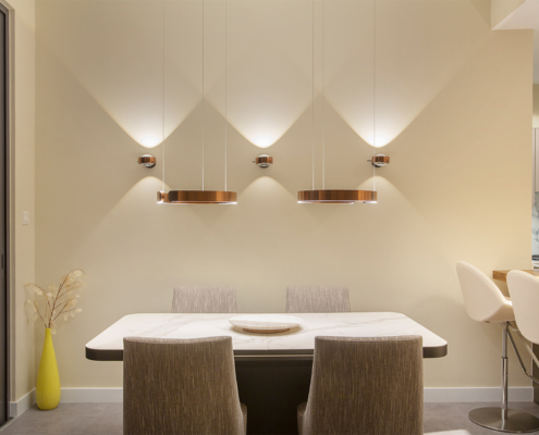 GL Maple 3 Dubai Hills Villa Kitchen, Lighting & Flooring Project by Goettling Interiors